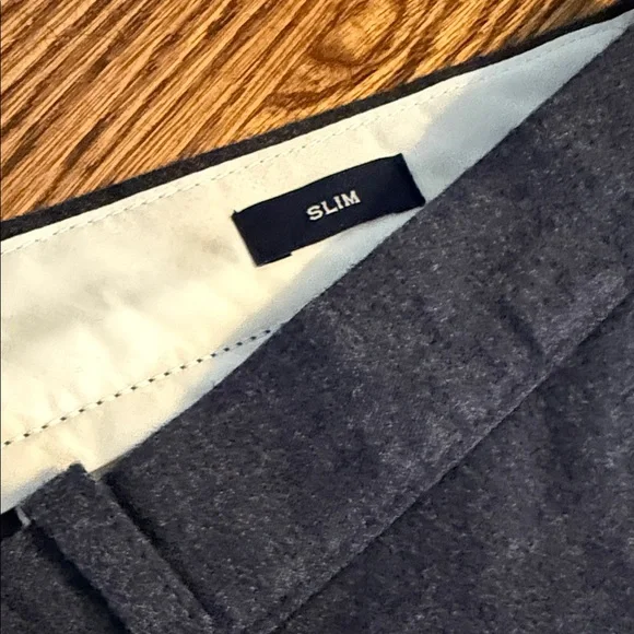 J. Crew Men's Dark Blue Flannel trousers - Picture 4 of 11